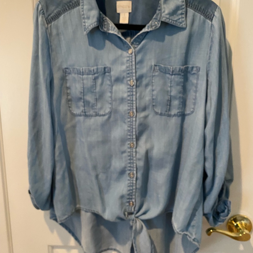 Chico's Sky Blue Denim Shirt
